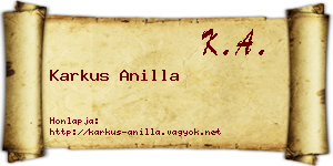 Karkus Anilla névjegykártya